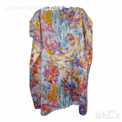 Лятна плажна туника от коприна, с артистични и морски десени, снимка 9 - Туники - 49910088