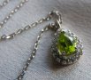 Сребърно колие с оливин и топази, снимка 3