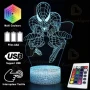 Холограмна 3D LED лампа Spider Man-дистанционно управление 16 цвята+други режими на управление , снимка 2