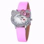 Хелоу Коте Кити Hello Kitty детски ръчен часовник с камъчета и сърце, снимка 1 - Детски - 38016354