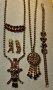 Лот винтидж бижута с чешки гранатови кристали, снимка 1 - Колиета, медальони, синджири - 43351283