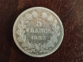 Франция 5 франка 1833 СРЕБРО, снимка 2