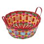 Великденска декоративна кошница Кръгъл червен плетен дизайн с дръжки Ø26x11см, снимка 1