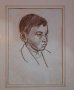 Владимир Димитров- Майстора стара  рисунка портрет на момче с молив , снимка 2