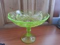 Кристална купа фруктиера ураново стъкло, снимка 3