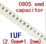 1uf 50v smd 0805, снимка 1 - Части и Платки - 44113681