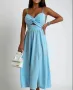 Дълга дамска светло синя рокля Различни цветове , снимка 1