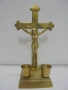 № 8457 Стар настолен свещник – Кръст с разпятие , снимка 1
