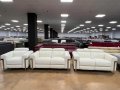 Бели кожени дивани две двойки и фотьойл "Moreno", снимка 1 - Дивани и мека мебел - 39712172