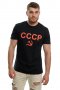 Нова черна мъжка тениска с трансферен печат СССР, Русия, снимка 3