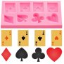 Малки карти покер хазарт силиконов молд форма фондан шоколад гипс декор 