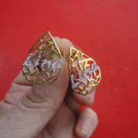 Страхотни позлатени обеци с камъни Lina , снимка 4 - Обеци - 43926476