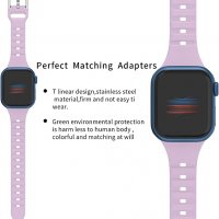 Нова силиконова лилава Каишка за часовник Apple Watch 42 / 44 / 45 мм, снимка 2 - Каишки за часовници - 38548694