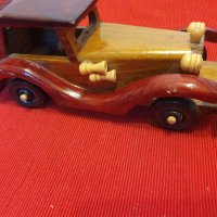 дървена фигурка автомобил   UK 60те години, снимка 3 - Антикварни и старинни предмети - 43136063