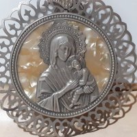 Панагия богородица медальон икона религия метална, снимка 3 - Антикварни и старинни предмети - 43382972