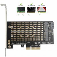 адаптер/преходник PCIe to NVMe/SATA/NGFF, снимка 4 - Твърди дискове - 28512354