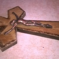 кръст с христос-23х14см-дърво мед/месинг, снимка 13 - Колекции - 28111223