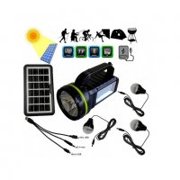 Соларна Система GD Light GD-2000A, Bluetooth, Радио, Соларен панел, Фенер, Power Bank, 3 лед лампи, снимка 4 - Къмпинг осветление - 39064035