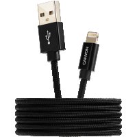 Зареждащ кабел CANYON MFI-3,  USB to lightning, certified by Apple, 1М, Черен SS30248, снимка 2 - USB кабели - 40064114