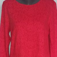 Еластична блуза от червена дантела / голям размер , снимка 5 - Блузи с дълъг ръкав и пуловери - 26744245