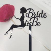 Bride To Be дама лейди черен златен пластмасов топер украса за торта моминско парти сватба сватбен , снимка 3 - Други - 33087940