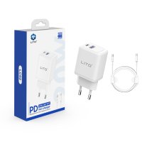 Lito - Wall Charger (LT-LC02) - Type-C PD20W, USB-A 18W, Fast Charging with Cable USB-C to Lightning, снимка 1 - Оригинални зарядни - 43778530