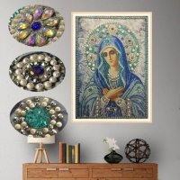 Диамантен гоблен Икона Богородица със "специални" диаманти, снимка 1 - Гоблени - 39311601