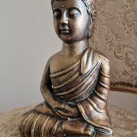 Буда, Будизъм– Масивна фигура, 1.364кг, 23см, снимка 2 - Статуетки - 39759519