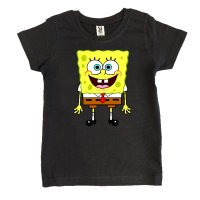 Нова детска тениска в черен цвят със Спондж боб (SpongeBob), снимка 1 - Детски тениски и потници - 43835189