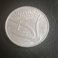 Италия, 10 лири 1951 R, Italy, Italien, снимка 2 - Нумизматика и бонистика - 33427104