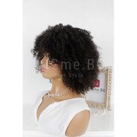 Средна дължина къдрава афро стил тъмнокестенява перука Рона, снимка 5 - Аксесоари за коса - 34934729