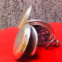 Джобен часовник Голям сребърен джобен часовник от края на 19-ти век, снимка 4 - Джобни - 27214572