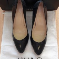 Дамски елегантни черни обувки с тънак ток VIA UNO, снимка 1 - Дамски елегантни обувки - 28580572