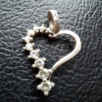 Сребърна висулка - екстравагантно сърце с циркони - арт !, снимка 9 - Колиета, медальони, синджири - 43712370