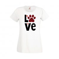 Дамска тениска Свети Валентин Love Dog Paw, снимка 6 - Тениски - 35647235
