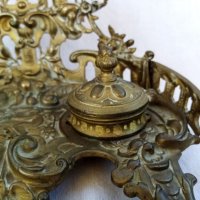 Старинна бронзова мастилница, снимка 5 - Антикварни и старинни предмети - 43385339