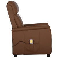 Електрически масажен наклоняем стол, кафяв, изкуствена кожа, снимка 7 - Масажори - 43785406