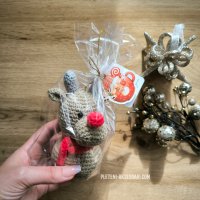 Плетена играчка за елха Еленче, снимка 3 - Коледни подаръци - 42976751