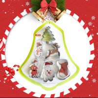 Резци за сладки коледни 6 бр/к-кт дядо Коледа елха елен снежен човек ботуш, снимка 1 - Форми - 42948564