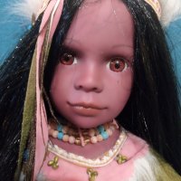 Красива порцеланова / керамична кукла индианка 60 см, снимка 1 - Кукли - 44015821