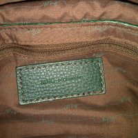 MING Тъмно зелена кожена чанта с кафяво, снимка 7 - Чанти - 34620765