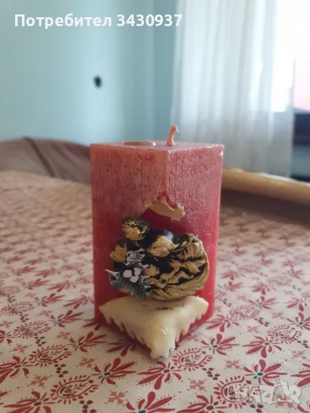 Коледна свещ- Дева Мария, Христос, снимка 1