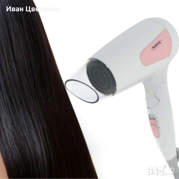 Сешоар Rosberg, 1200W, Сгъваема дръжка, 1 скорост, 3 настройки на температурата, снимка 1