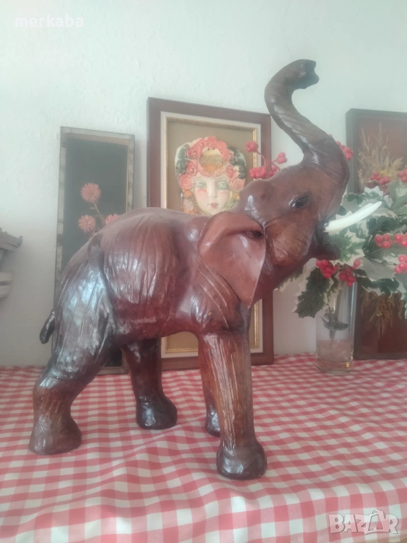 Дървен слон , снимка 1