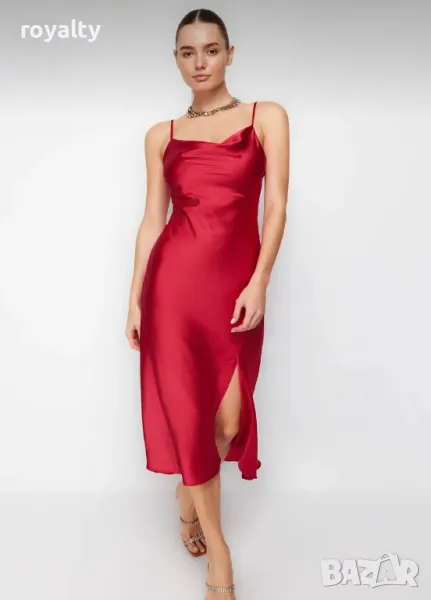 Стилна червена дамска рокля , снимка 1