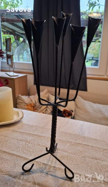 Висок метален свещник, снимка 1