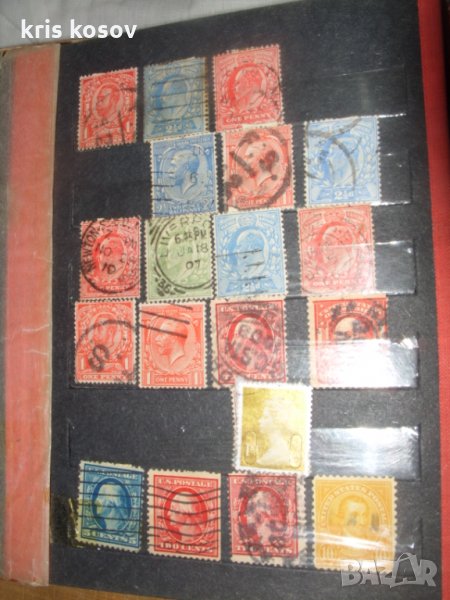 лот 4,19 бр стари пощенски марки от  Англия и Америка, снимка 1
