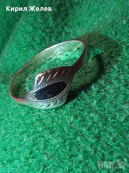 ИЗЯЩЕН АРИСТОКРАТИЧЕН СРЕБЪРЕН РЕТРО АРТ ЕМАЙЛИРАН ПРЪСТЕН ВИСОКА ПРОБА СРЕБРО МАЙСТОРСКО БИЖУ 36453, снимка 1