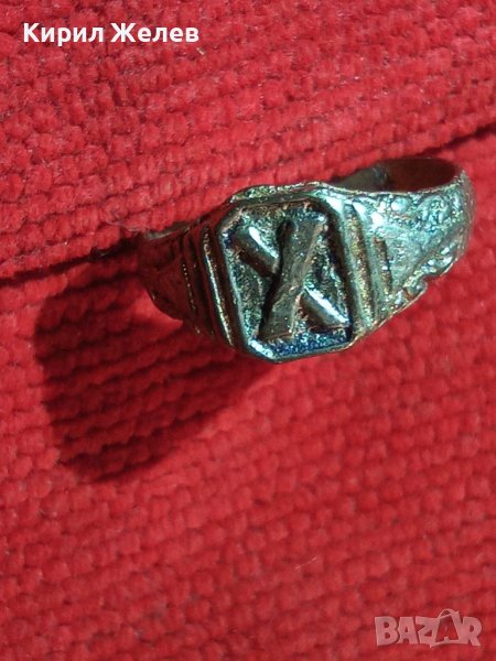 Перфектен стар пръстен сачан с БУКВА Х Ръчна ИЗРАБОТКА - 59681, снимка 1