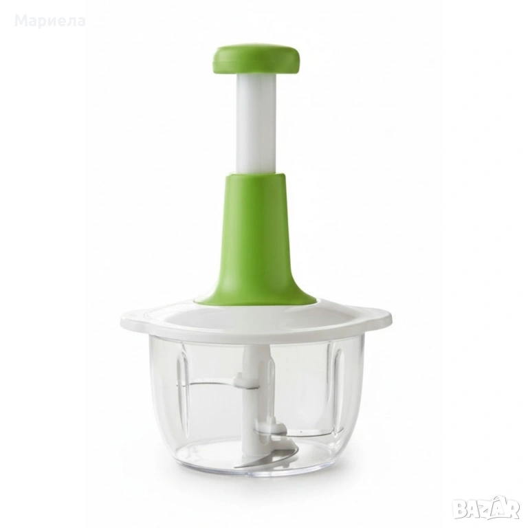 Ръчен кухненски чопър 900 мл с 3 остриета от неръждаема стомана Cheffinger, снимка 1